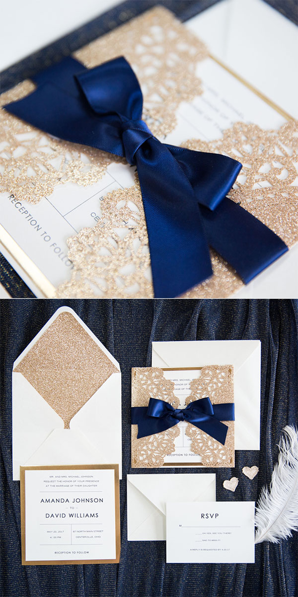 luxurious-rose-gold-and-navy-blue-laser-cut-modern-wedding-invitations